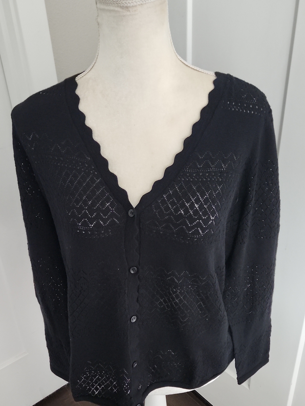 Frye Ladies Pointelle Cardigan